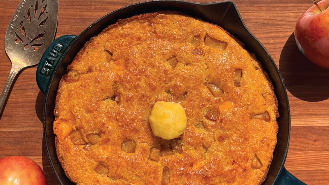 Apple Cheddar Skillet Cornbread