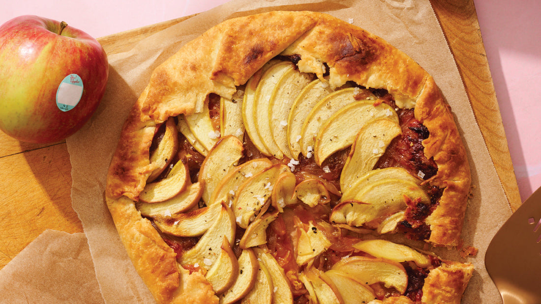 Apple, Cheddar, and Caramelized Onion Galette