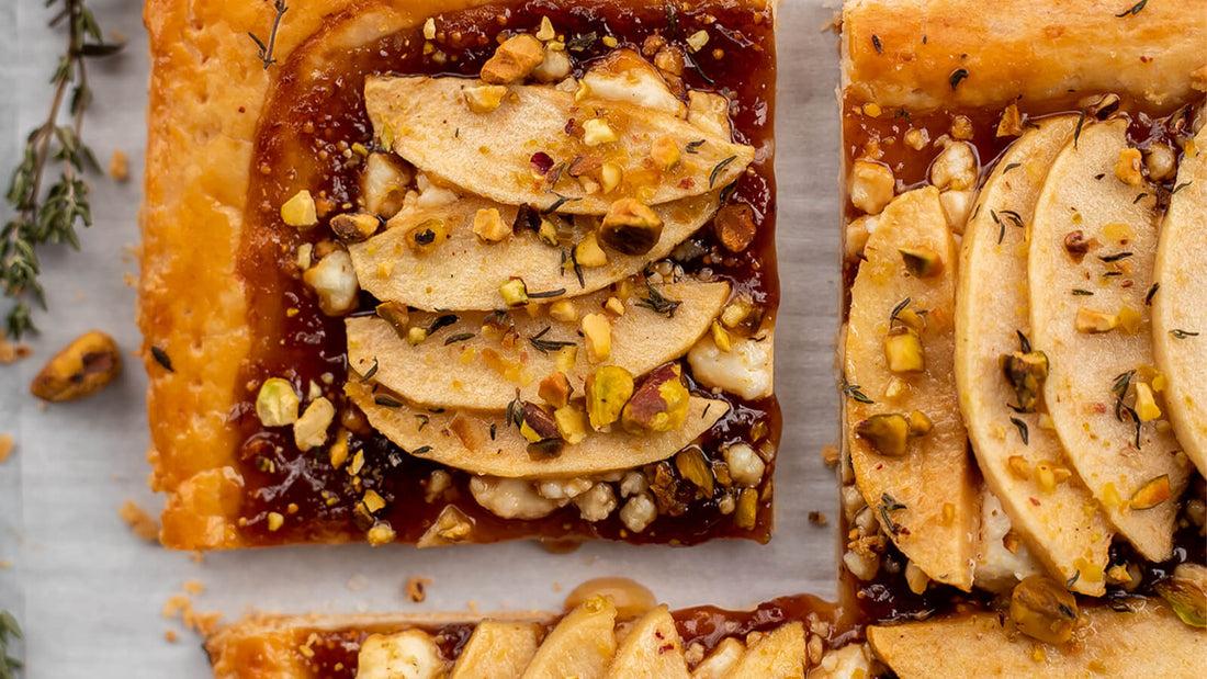 Apple and Goat Cheese Tart with Fig Jam