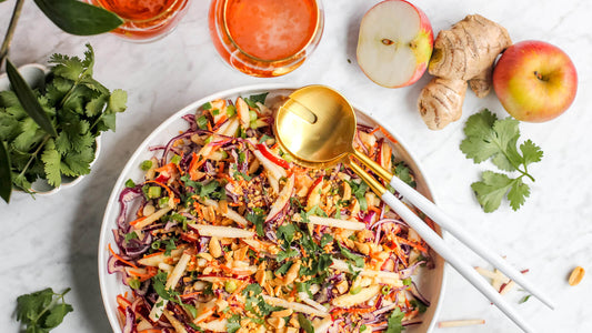 Apple & Cabbage Slaw with Miso Dressing