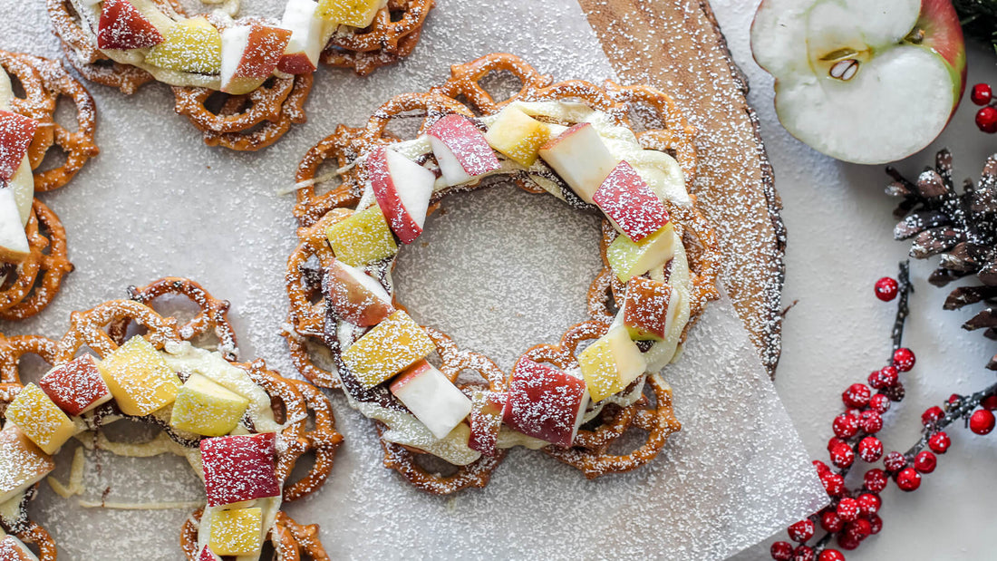 Apple Pretzel Wreaths