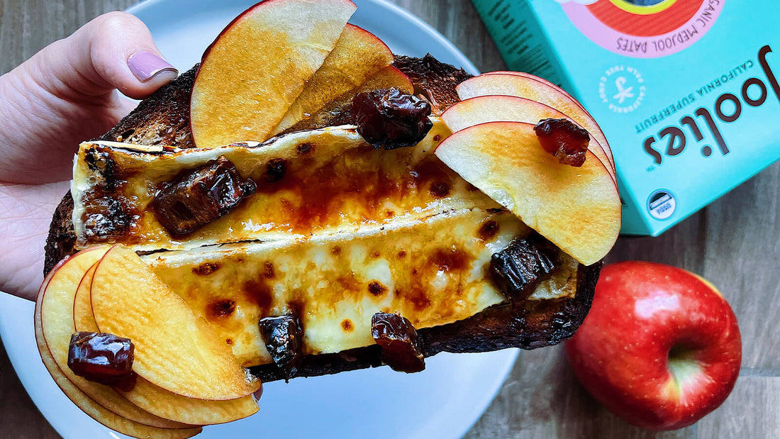Brûléed Brie Toast with Apples and Dates