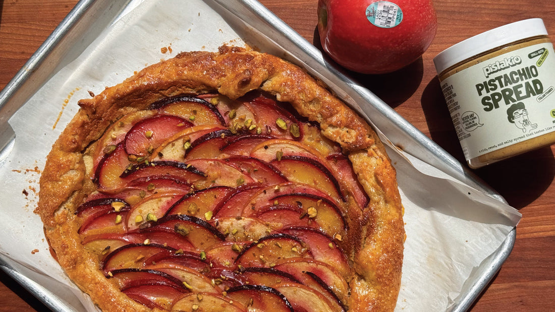 Apple, Plum, and Pistachio Galette
