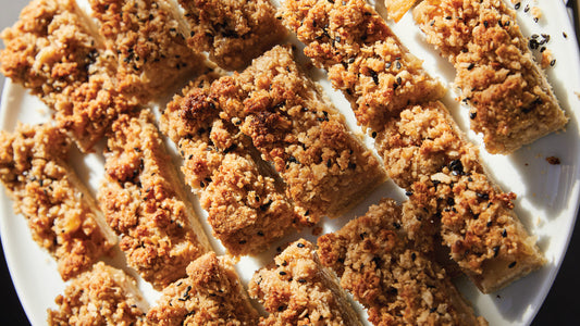 Apple Bars with Tahini-Ginger Crumble